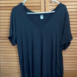 Forest green luxe v neck top